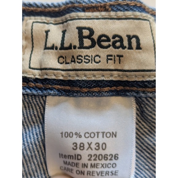 L.L.Bean Men's 38x29 (Peg 38x30) Classic Fit Blue Denim Jeans - Picture 4 of 9